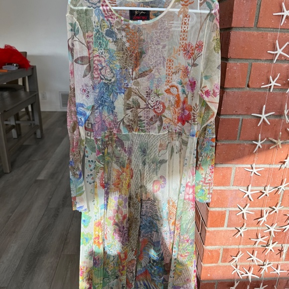 Johnny Was Alyeshka floral-embroidered mesh midi dress - Picture 2 of 3